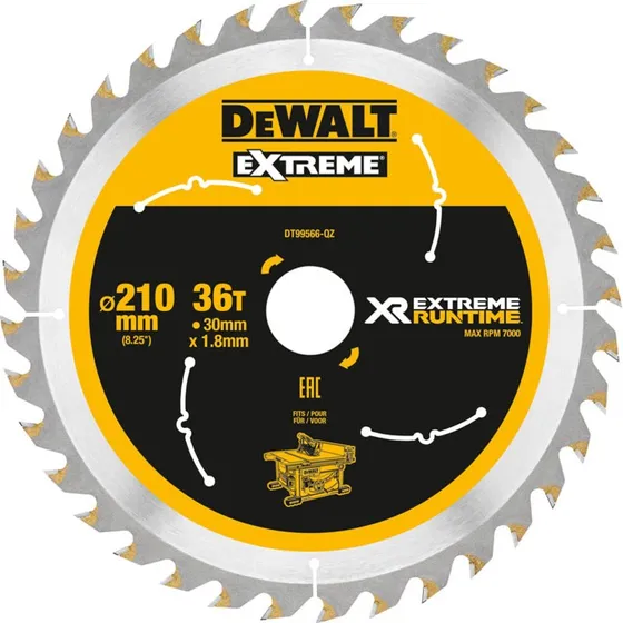 DeWalt Extreme rundsavklinge til akkusave, Ø210/30 mm, 36 tænder