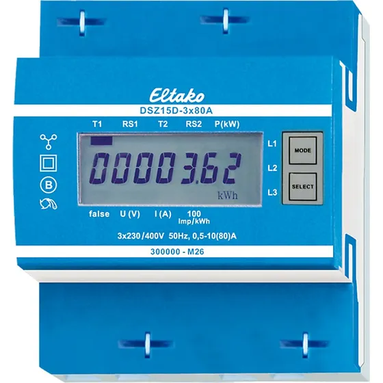 Eltako Elmåler 3-faset 80A MID-B Digital DIN-skinne 70 mm