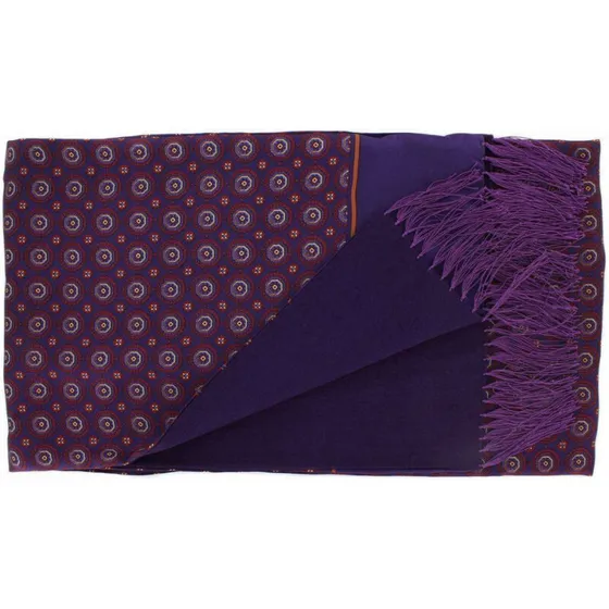 Michelsons of London Vintage Medallion silk- og uldtørklæde, lilla