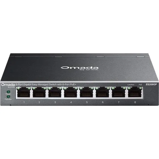 TP-Link Omada ES208GP L2 Managed 8-Port Gigabit PoE+ DIN-skinne