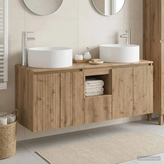 vidaXL Badeværelsesskabsæt 3 stk. Artisan-eg 49,5 x 44,5 x 65,5 cm