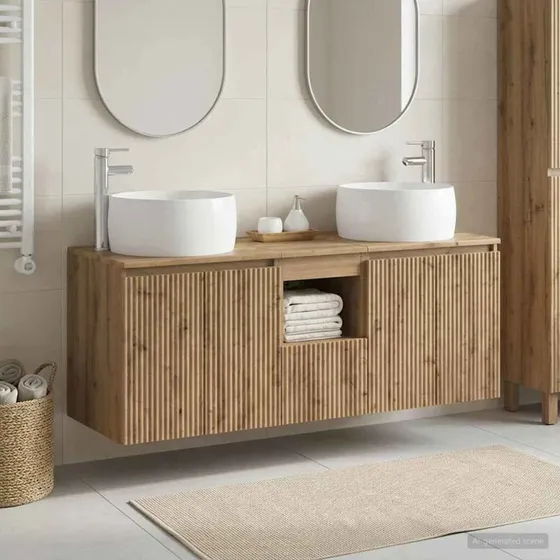 vidaXL Badeværelsesskabsæt 3 stk. Artisan-eg 49,5 x 44,5 x 66 cm