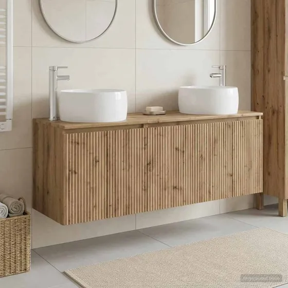 vidaXL Badeværelsesskabsæt 3 stk. Artisan-eg 49,5 x 44,5 x 66 cm