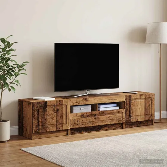 vidaXL UTRECHT LED TV-skab i gammelt træ, 5 dele