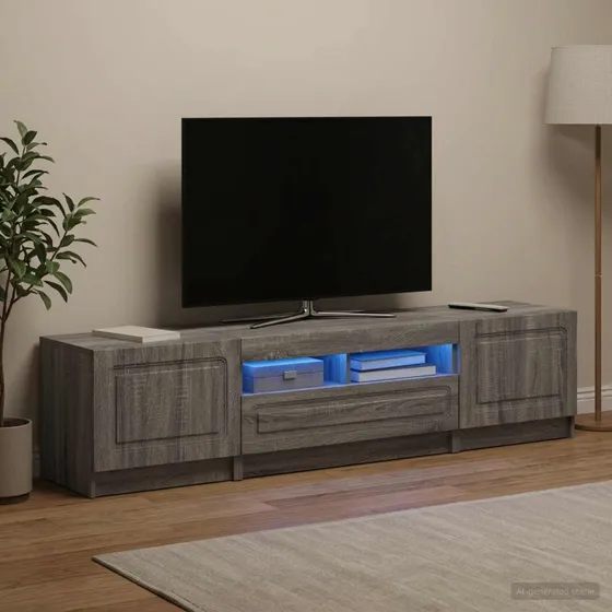 vidaXL LED TV-skab UTRECHT 5-delt Grå Sonoma