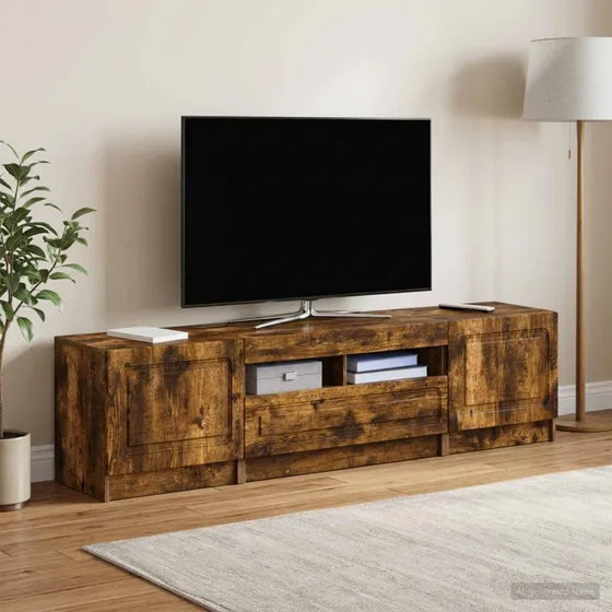 vidaXL UTRECHT LED TV-skab i røget eg, 5 dele