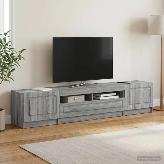 vidaXL UTRECHT LED TV-skab i Grå Sonoma - 5 dele