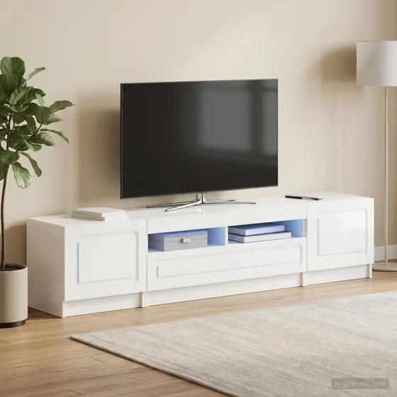 vidaXL UTRECHT LED TV-skab i hvid højglans - 5 dele