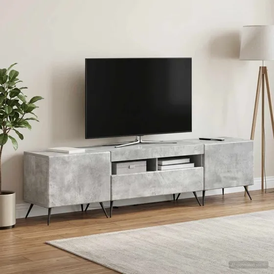vidaXL LED TV-skab BREDA i betongrå - 5 dele