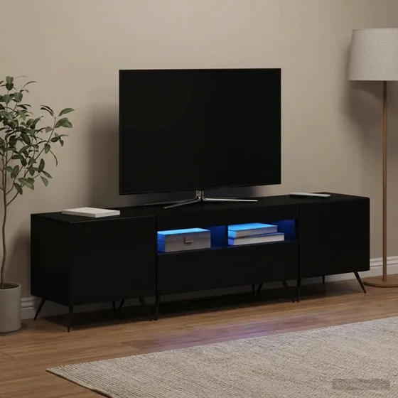 vidaXL LED TV-skab Breda 5-delt Sort