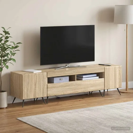 vidaXL LED TV-skab BREDA i Sonoma-eg - 5-delt sæt