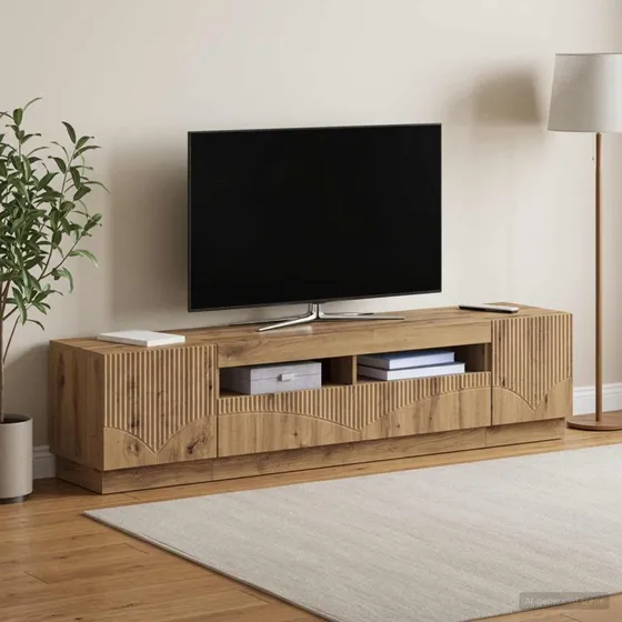 vidaXL HOORN LED TV-skab i 5 dele, Artisan-eg