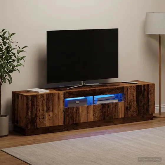 vidaXL HOORN LED TV-skab i gammelt træ, 5 dele