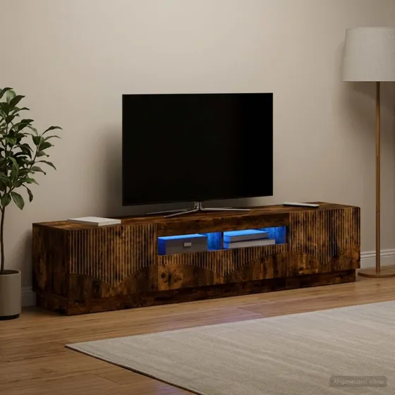 vidaXL LED TV-skab HOORN i røget eg, 5 dele