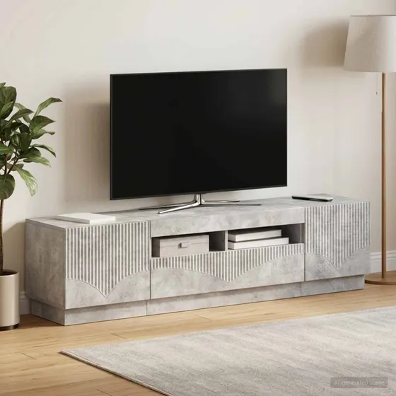 vidaXL HOORN LED TV-skab i betongrå konstrueret træ
