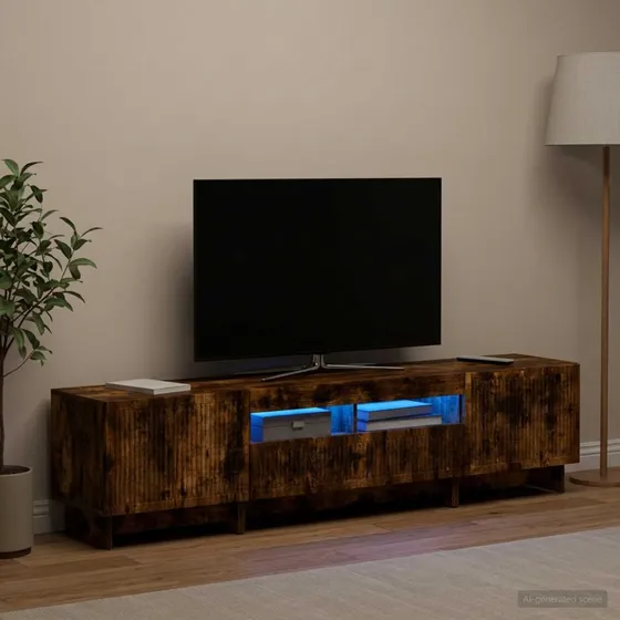 vidaXL 5-delt LED TV-skab i røget eg