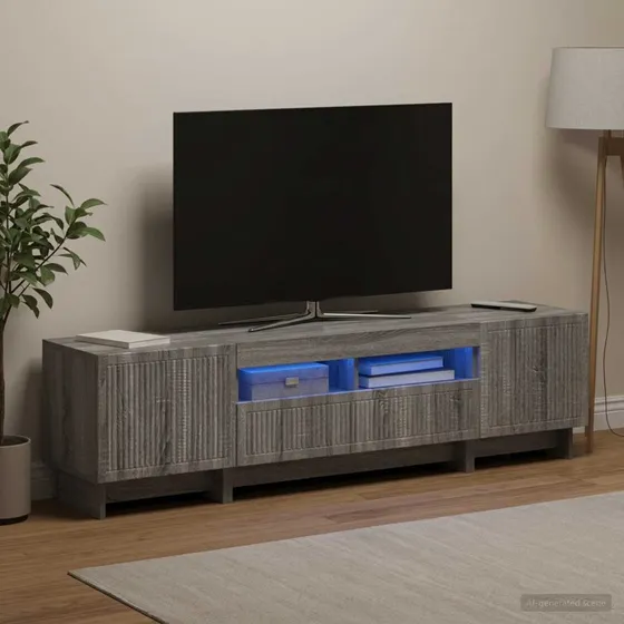 vidaXL 5-delt LED TV-skab i Grå Sonoma