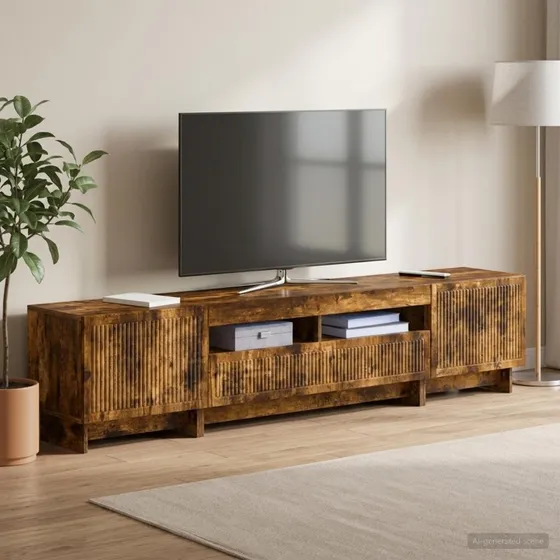 vidaXL 5-delt LED TV-skab i røget eg og konstrueret træ