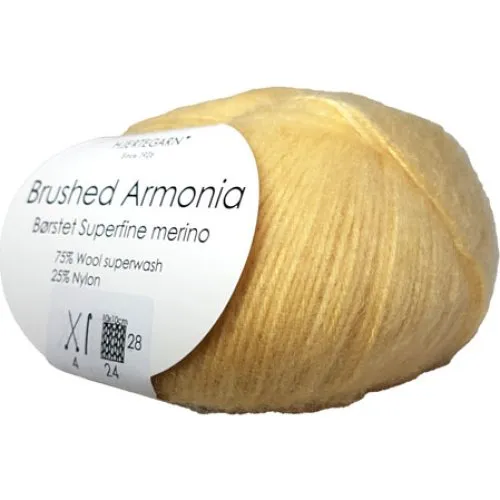 Hjertegarn Brushed Armonia Børstet Merino Uldgarn - 826 Gul