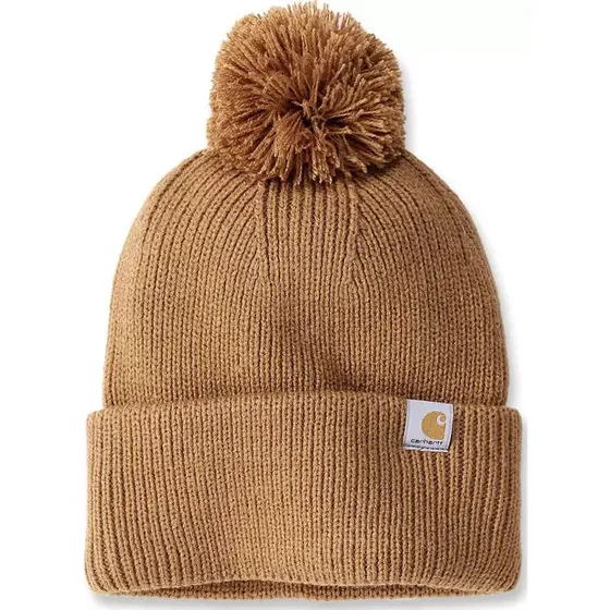 Carhartt Dame strikhue med manchet og pompon 106003
