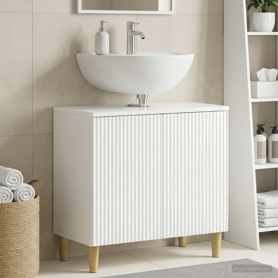 vidaXL ARNHEM Badeværelsesskab Hvid Højglans 59,5 x 31,5 x 59 cm