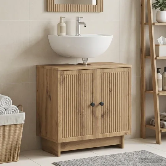 vidaXL Badeværelsesskab EDE Artisan-eg 59,5 x 31,5 x 59 cm