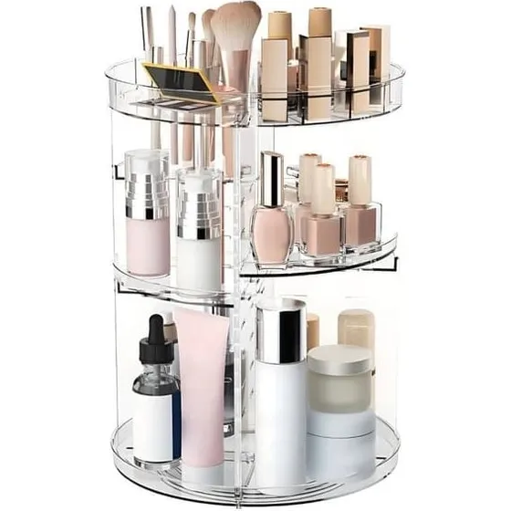 UNIQ 360° roterende makeuporganizer - Gennemsigtig