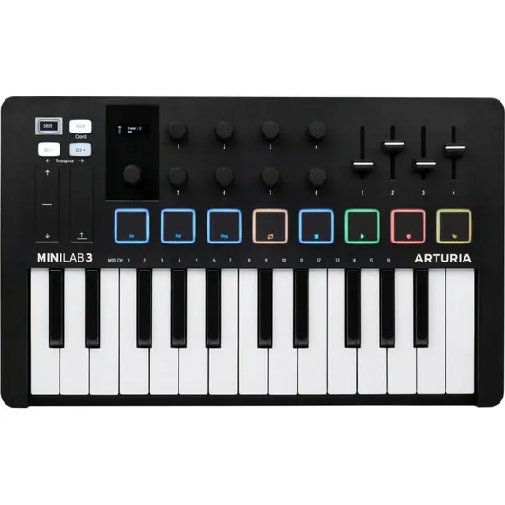 Arturia MiniLab 3 MIDI-kontrolkeyboard - Sort