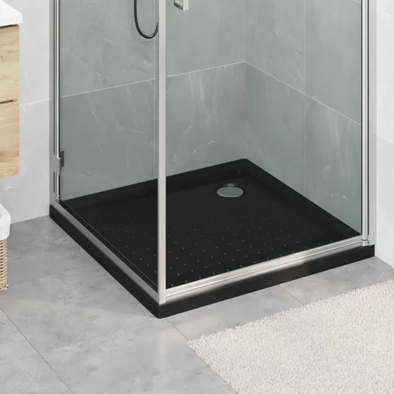 vidaXL Brusebund med Dots 80x80x4 cm ABS Sort
