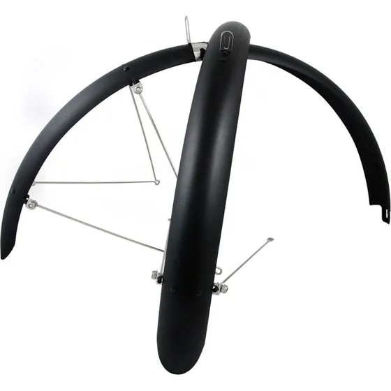 Skærmsæt til 26" cykel, 60 mm bred, matsort med tilbehør