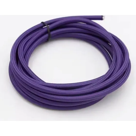 Stofledning 2x0.75 mm², tekstil - 5 meter, 230V, Lilla
