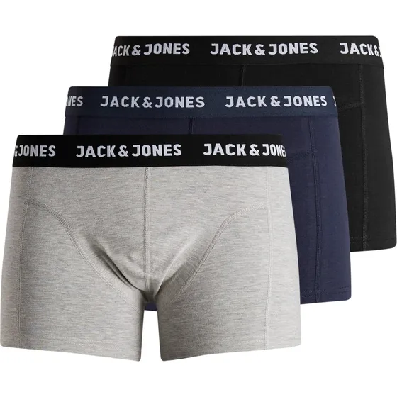 Jack & Jones 3-pak boxershorts i sort, navy og grå