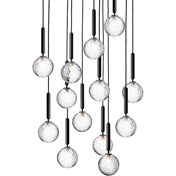 Nuura Miira 13 Lysekrone, Grå/Klar, Ø 92 cm
