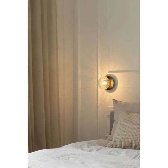 Nuura Liila 1 Væglampe/Loftlampe - Sort/Klar - Ø 12 cm