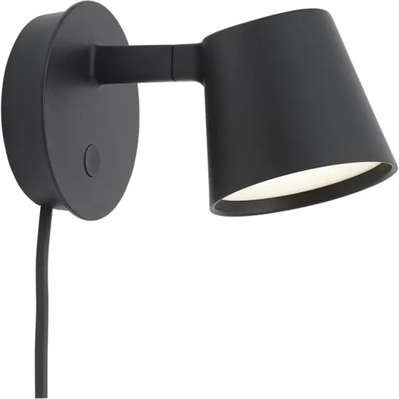 Muuto Tip Væglampe Black - Stilfuld Aluminium