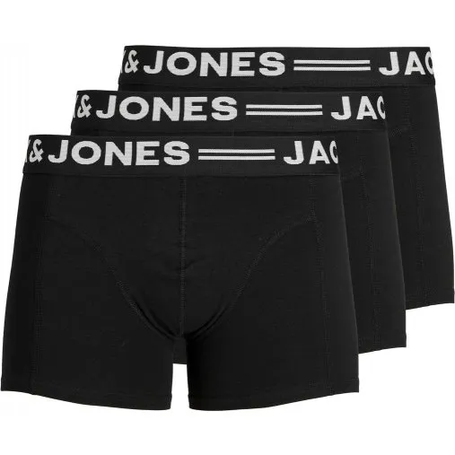 Jack & Jones 3-pak boxershorts i sort med hvid elastik
