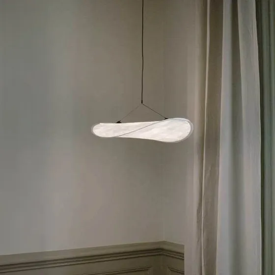 New Works Tense LED-pendel, Ø 55 cm, hvid, dæmpbar