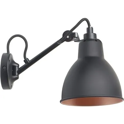 Lampe Gras No 104 væglampe - Sort/Kobber