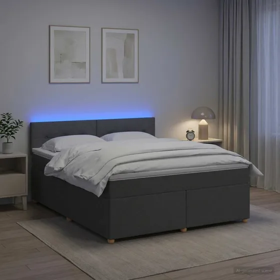 vidaXL Boxmadras med topmadras, Mørkegrå, 140 x 200 cm