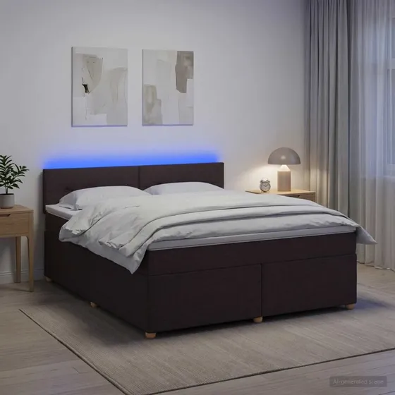 vidaXL Boxmadras med topmadras, Mørk Brun, 140 x 190 cm
