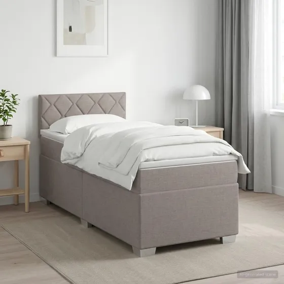 vidaXL Box Spring Seng med LED og madras, Gråbrun, 90 x 190 cm