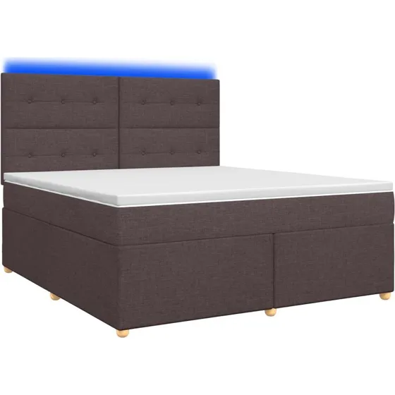 Boxspring seng med madras og topmadras 160 x 200 cm - Mørk brun