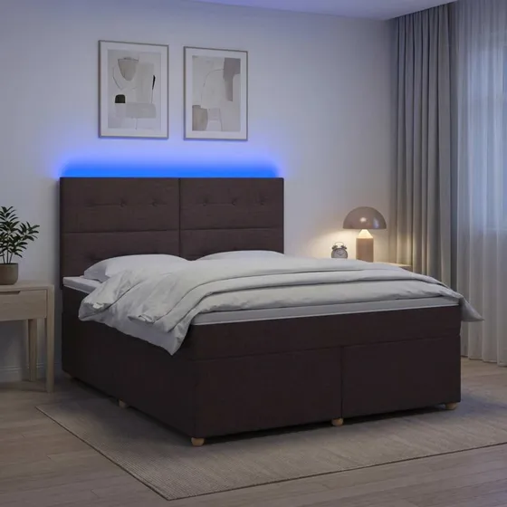 vidaXL Boxmadras med topmadras, Mørk Brun, 140 x 200 cm