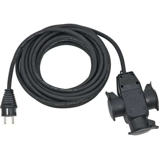 Brennenstuhl 1167810301 Udendørs Stikdåse 10m - 3 udtag, Sort