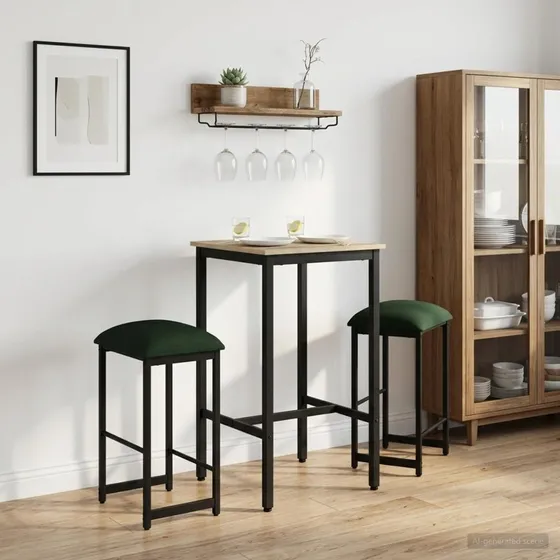 vidaXL Barstole 2 stk. Mørkegrøn 40x32x74 cm i Konstrueret træ