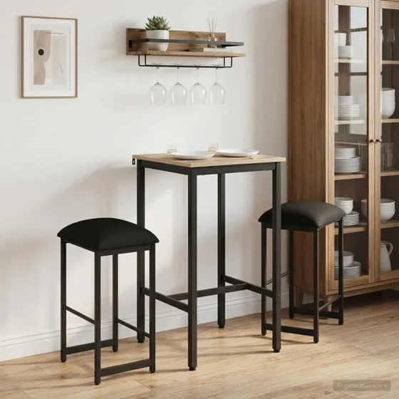 vidaXL Barstole 2 stk. Sort 40 x 32 x 74 cm i konstrueret træ