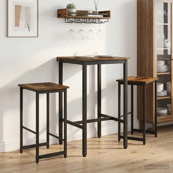 vidaXL Barbænk 2 stk. Røget eg 40 x 32 x 64 cm
