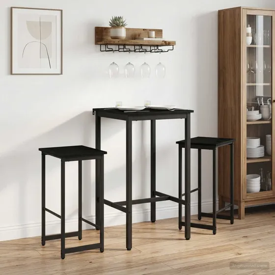 vidaXL Barbænk 2 stk. Sort eg 40x32x64 cm