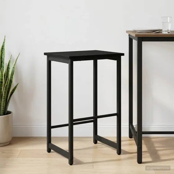 vidaXL Barbænk Sort Eg 40 x 32 x 64 cm
