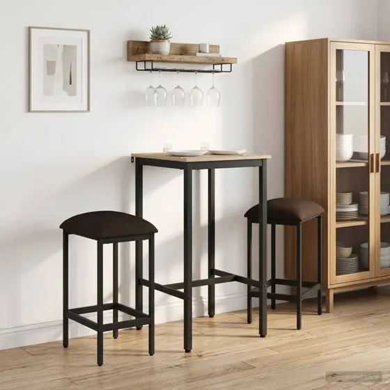 vidaXL Barstol 2 stk. Gråbrun 40 x 32 x 74 cm